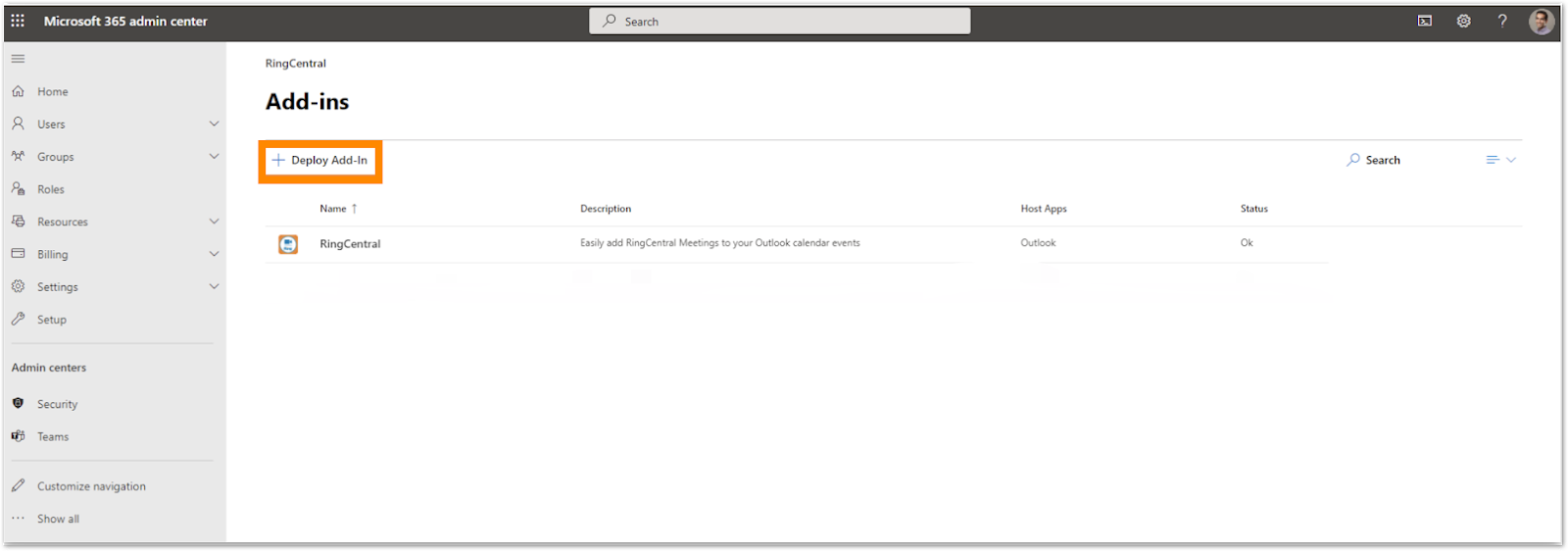 Deploying RingCentral Scheduler Outlook add in to users with XML file